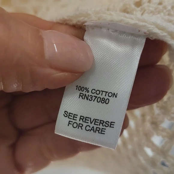 Cato Cream Crochet Sheer Top Size XL - Picture 7 of 9